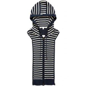 Veronica Beard Dickey Insert Munno Hoodie Navy/ivory stripe